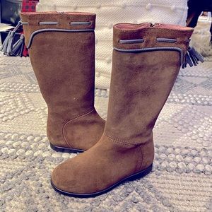 Jacadi brown suede knee high boots